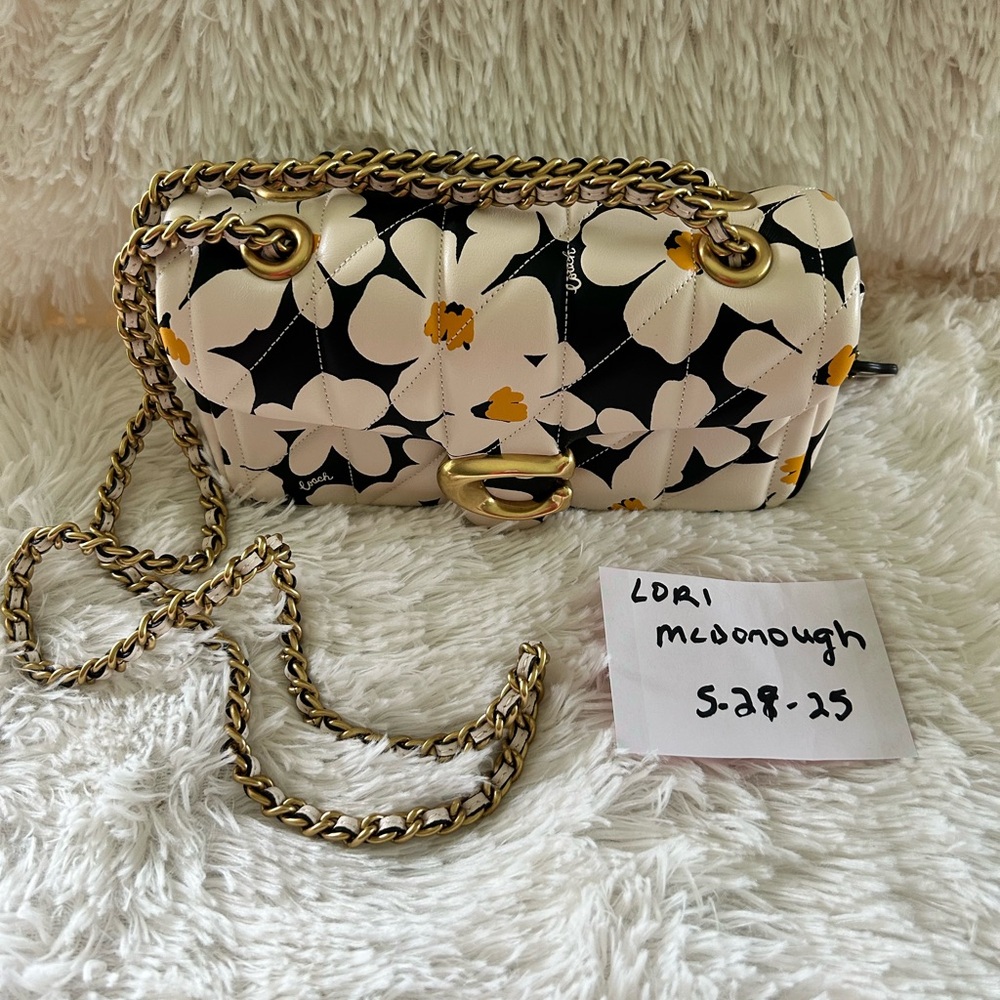 Coach Black and White Floral Tabby 20 - Picture 2 of 12